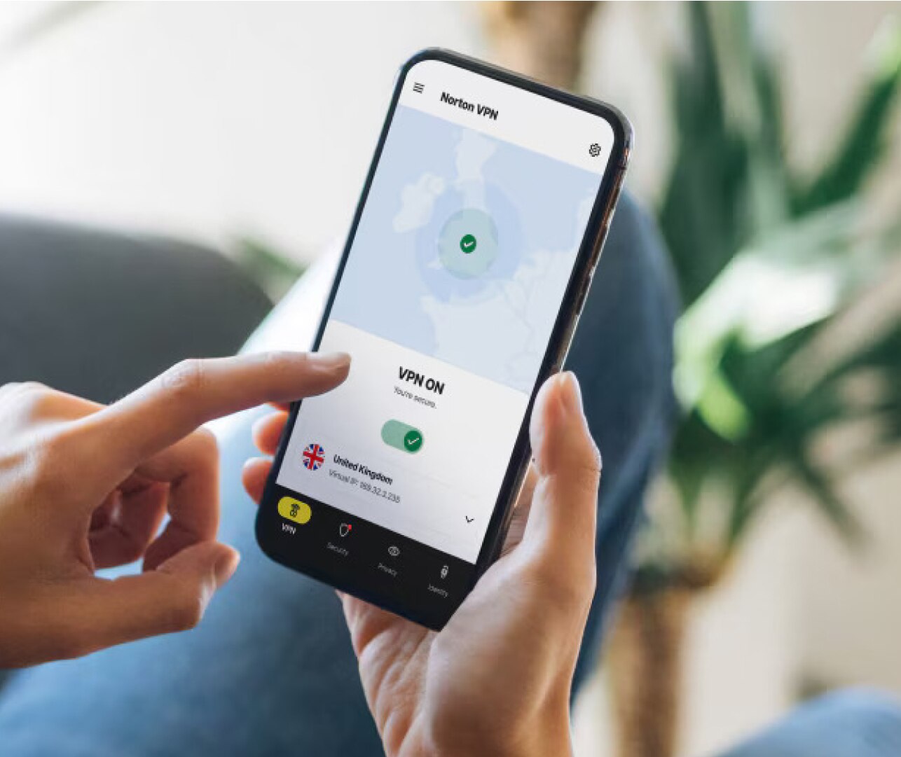 Alerte Norton Secure VPN sur un écran.